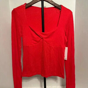 Love Charm-Red- Long Sleeve Shirt-Women